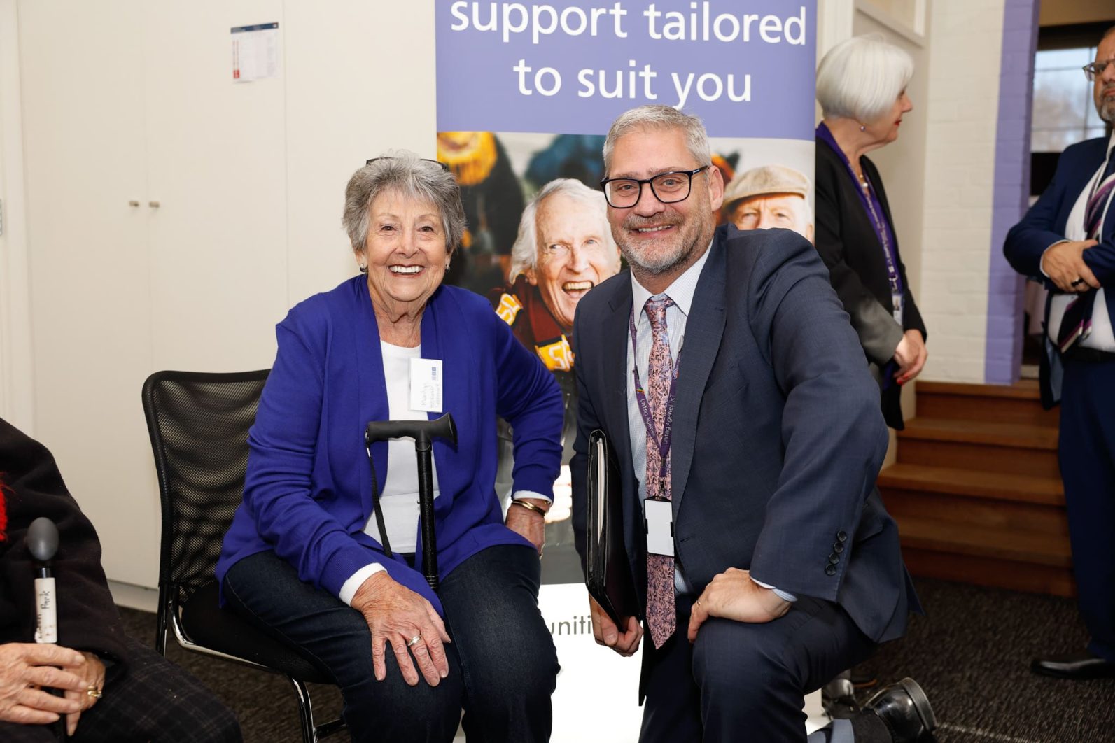 Two people looking at the camera