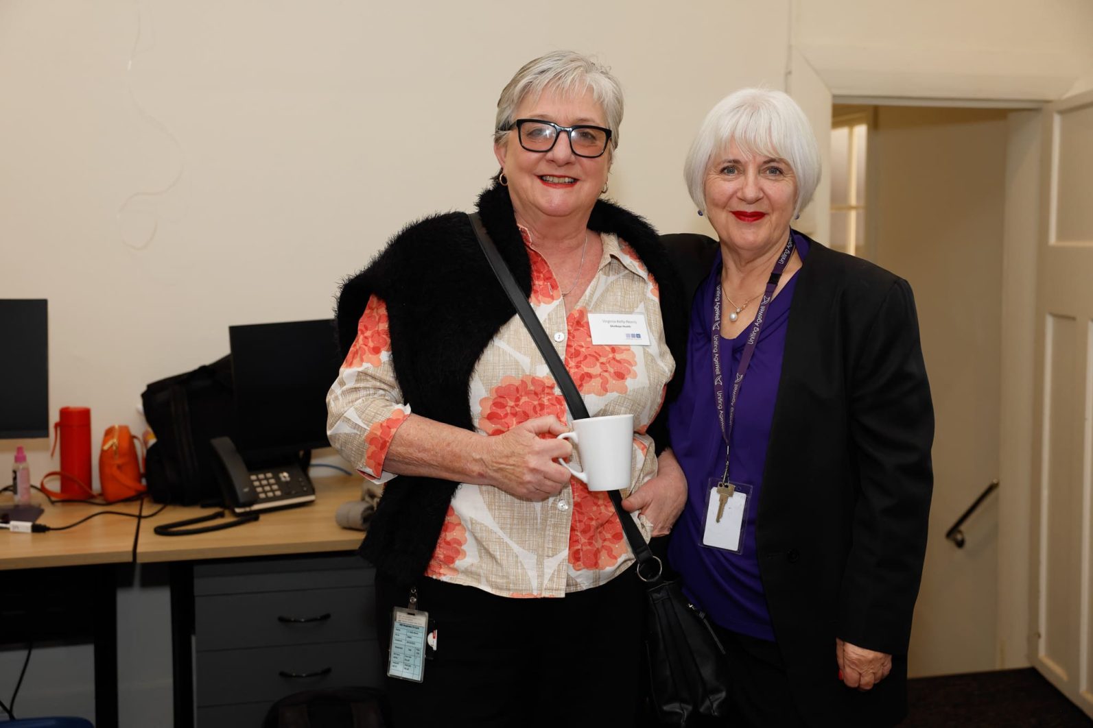 Two people are pictured