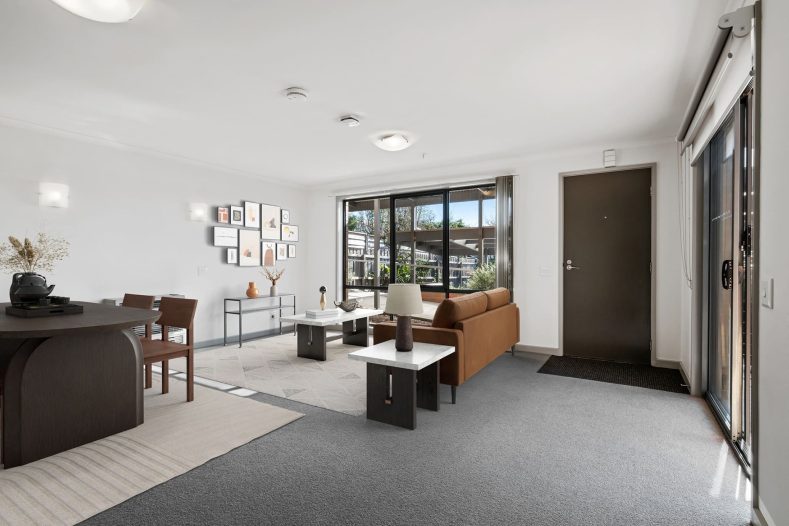 The living area is photographed