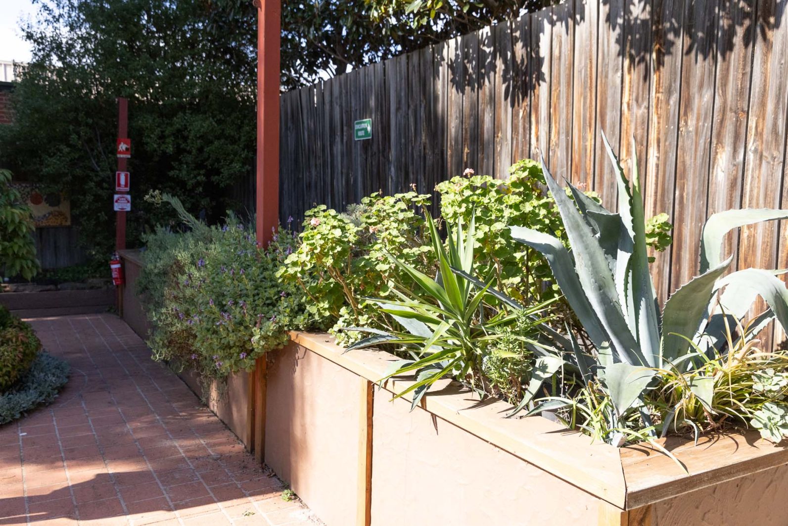 A garden is pictured.