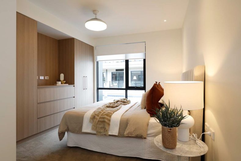 An overview of the master bedroom