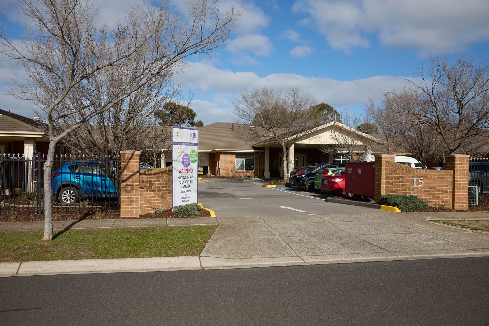 The entrance of Manor Lakes Community is captured.