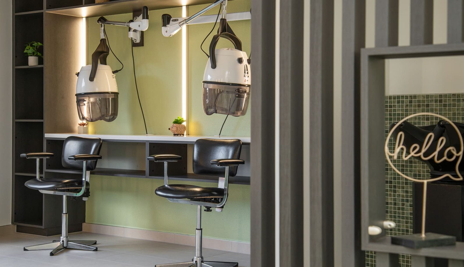 Newnham Community, Aldersgate Village on-site salon is pictured. pictured.