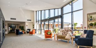 Light and contrmporary new common areas in the new wing