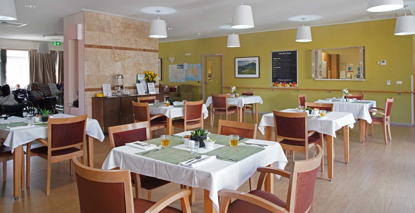 Dining room with well-presented tables