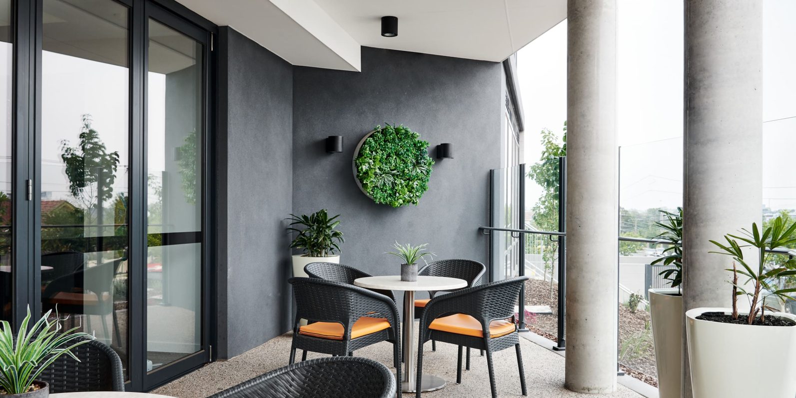 Preston Community outdoor tables and chairs undercover.