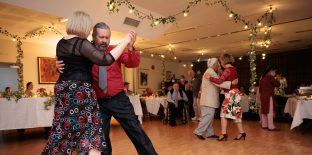 Two residents picture dancing