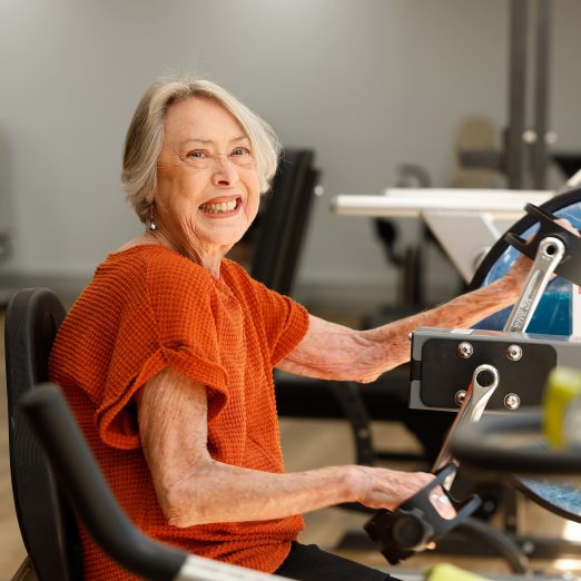 Customer using equipment in AgeWell Gym.