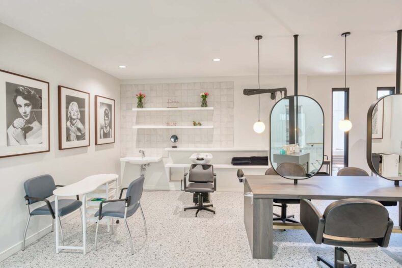 The salon area is captured.